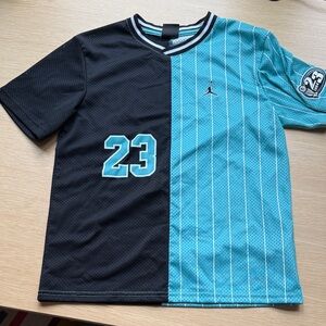 Jordan Kids' Black and Teal Jersey - Kids' Play Off V-Neck Mesh Jersey